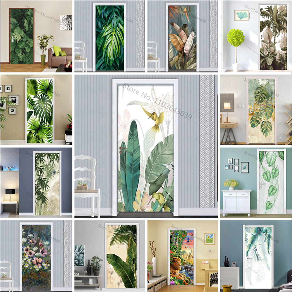 Interior Design Home - Самоклеящиеся наклейки на дверь с зелеными