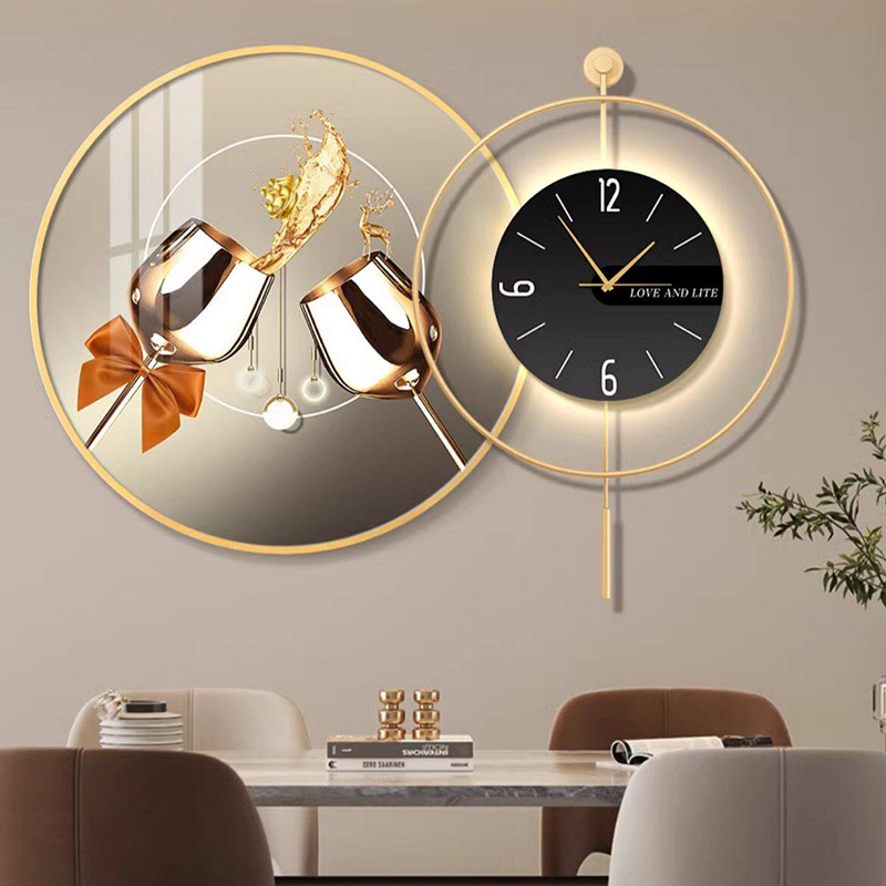 Interior Design Vintage Modern - Светодиодные настенные часы-картина: роскошный винтажный дизайн