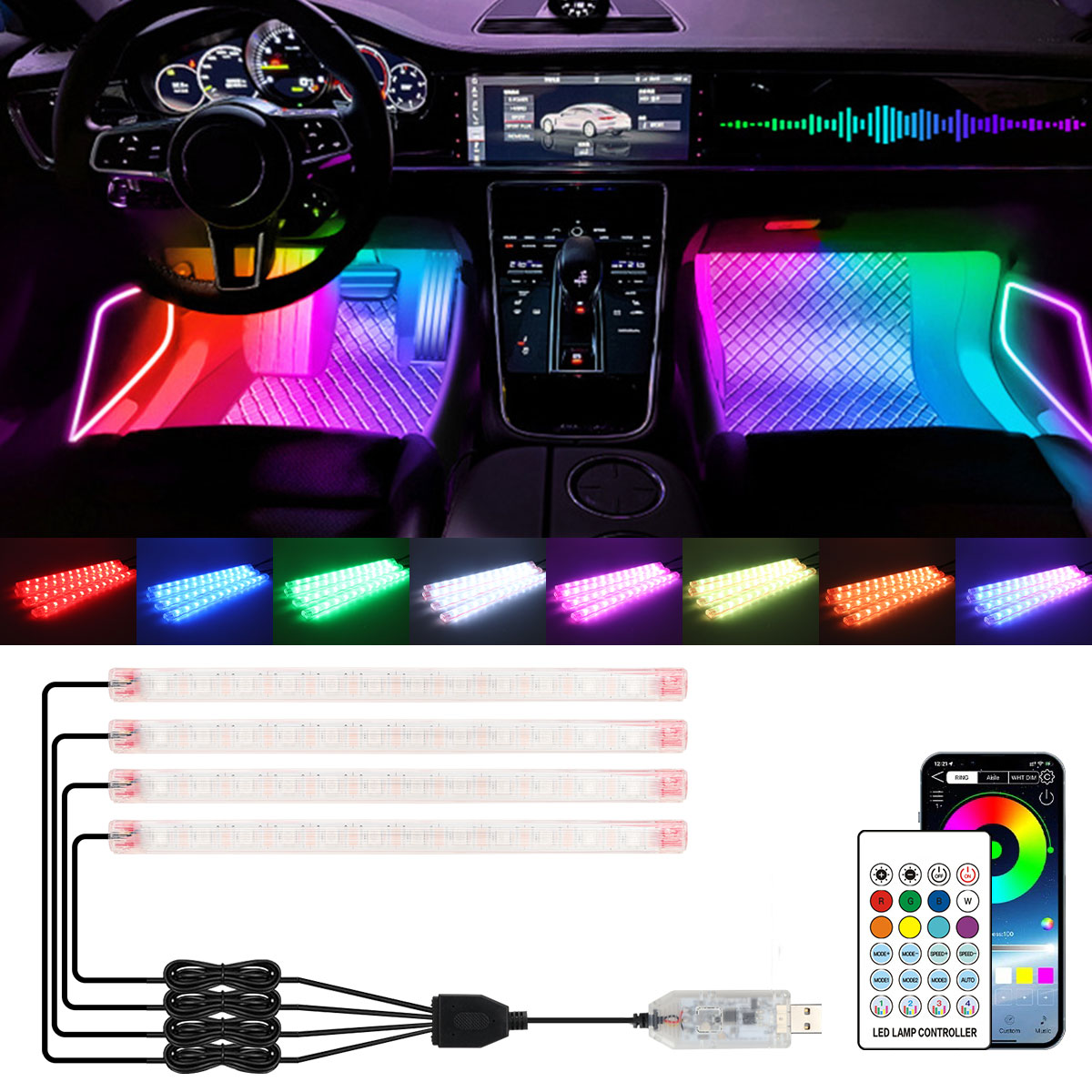 Interior Design Icon - 2/4 в 1, 12/18 светодиодов RGB,