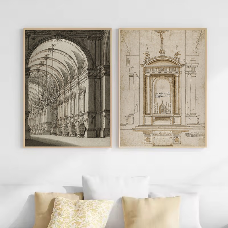 Винтажный эстетический постер  – обзор и цена Interior Design Sketch